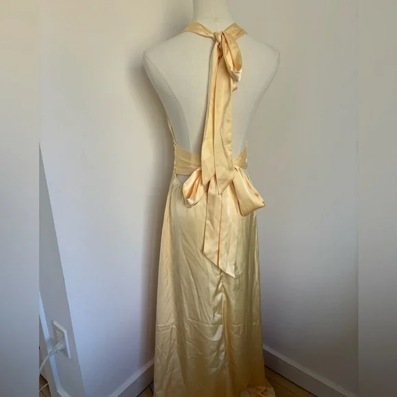 Gold Halter Dress - Picture 3 of 5